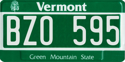 VT license plate BZO595