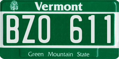 VT license plate BZO611