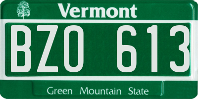 VT license plate BZO613