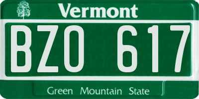 VT license plate BZO617