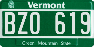 VT license plate BZO619