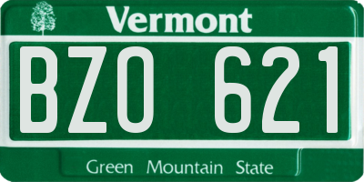 VT license plate BZO621