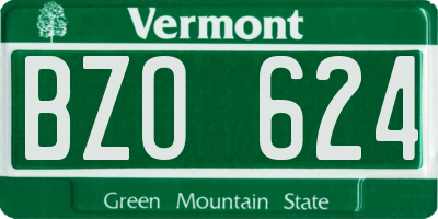 VT license plate BZO624