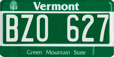 VT license plate BZO627