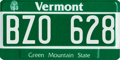VT license plate BZO628