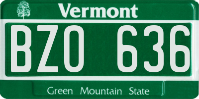VT license plate BZO636