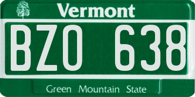 VT license plate BZO638