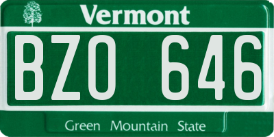 VT license plate BZO646