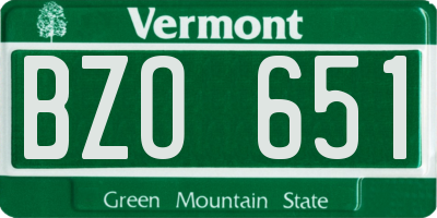 VT license plate BZO651