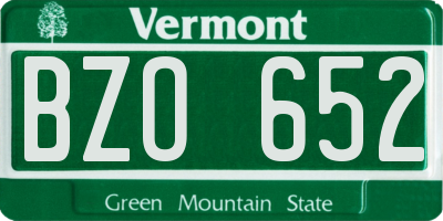 VT license plate BZO652