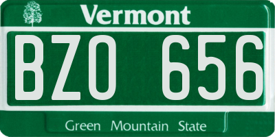 VT license plate BZO656