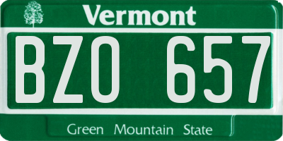 VT license plate BZO657