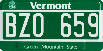 VT license plate BZO659
