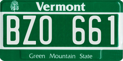 VT license plate BZO661