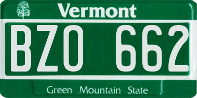 VT license plate BZO662