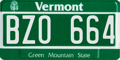 VT license plate BZO664