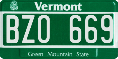 VT license plate BZO669