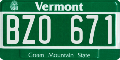 VT license plate BZO671