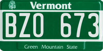 VT license plate BZO673