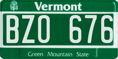 VT license plate BZO676