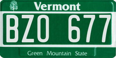 VT license plate BZO677