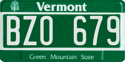 VT license plate BZO679