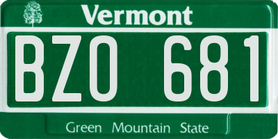 VT license plate BZO681