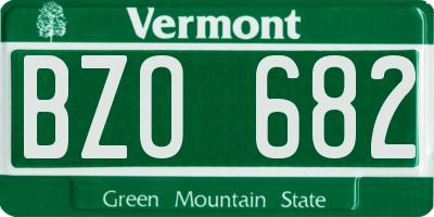VT license plate BZO682