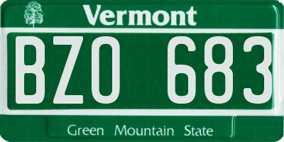 VT license plate BZO683