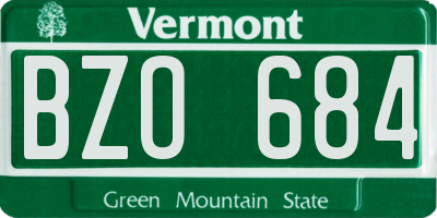 VT license plate BZO684