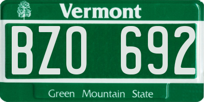 VT license plate BZO692