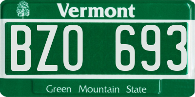 VT license plate BZO693