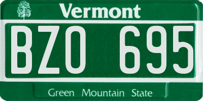 VT license plate BZO695
