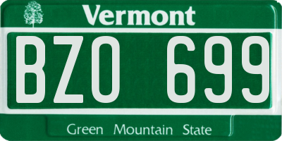 VT license plate BZO699