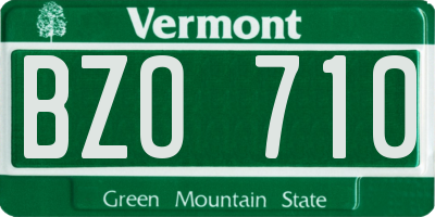 VT license plate BZO710