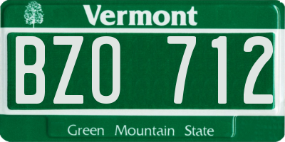 VT license plate BZO712