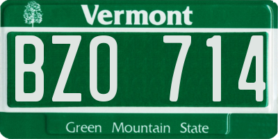 VT license plate BZO714