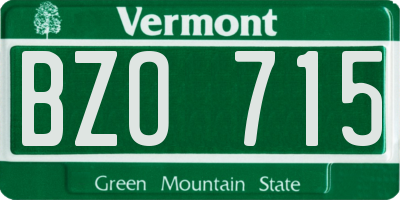 VT license plate BZO715