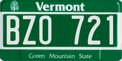 VT license plate BZO721