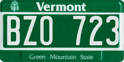VT license plate BZO723