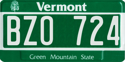 VT license plate BZO724
