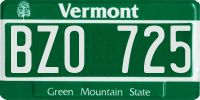 VT license plate BZO725