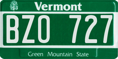 VT license plate BZO727