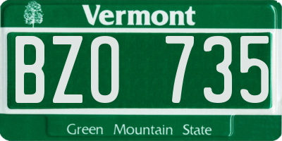 VT license plate BZO735