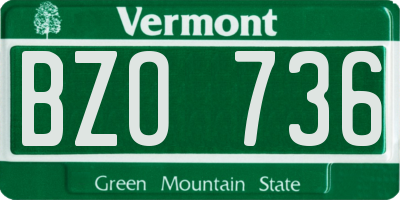 VT license plate BZO736