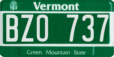 VT license plate BZO737