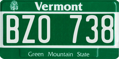 VT license plate BZO738