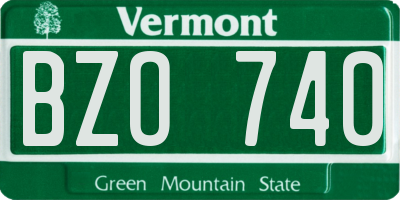 VT license plate BZO740