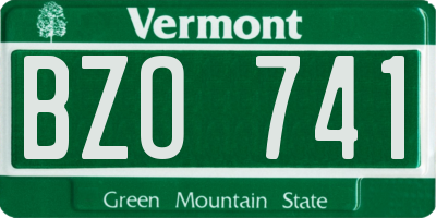 VT license plate BZO741