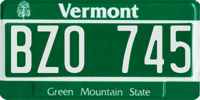 VT license plate BZO745